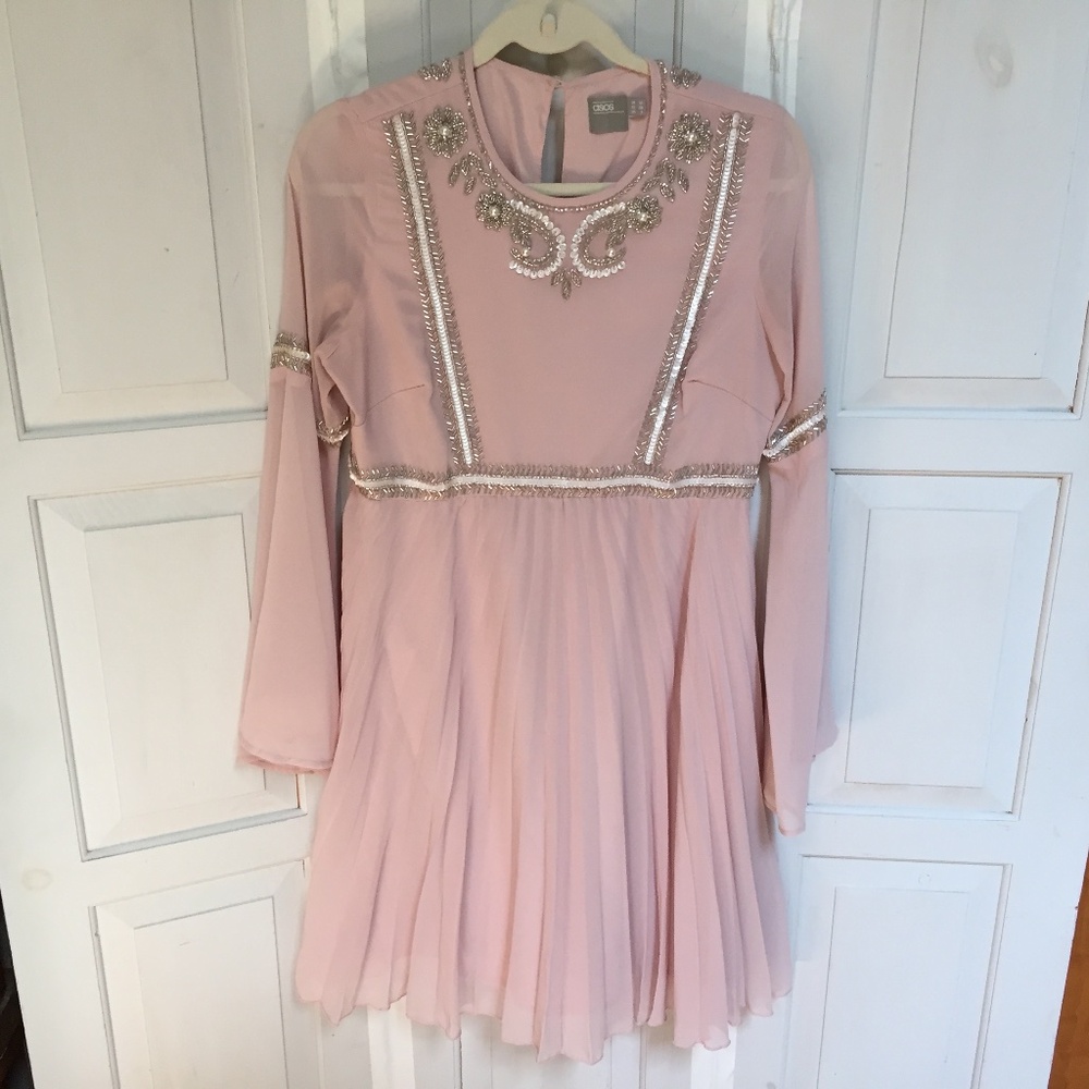 ASOS Pink Embellished Mini Dress